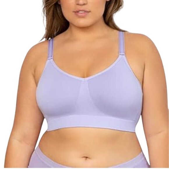 Warners Womens Full Figure Wire-Free Comfort Bra 2X Lavender Soft Seamless - Picture 1 of 9